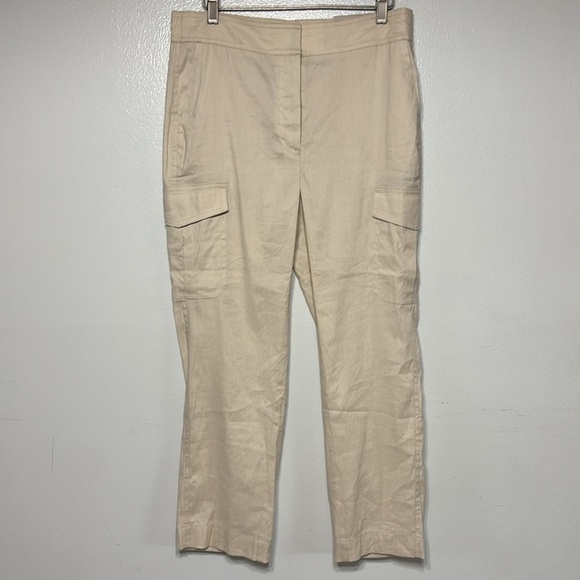 Chicos Boho Beachy Stretch Linen-Blend Tapered Utility Ankle Pants Size 6R NEW - Picture 3 of 5